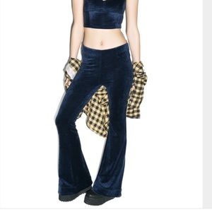 NWOT Somedays Lovin Wise Guy Velvet Flare Pants